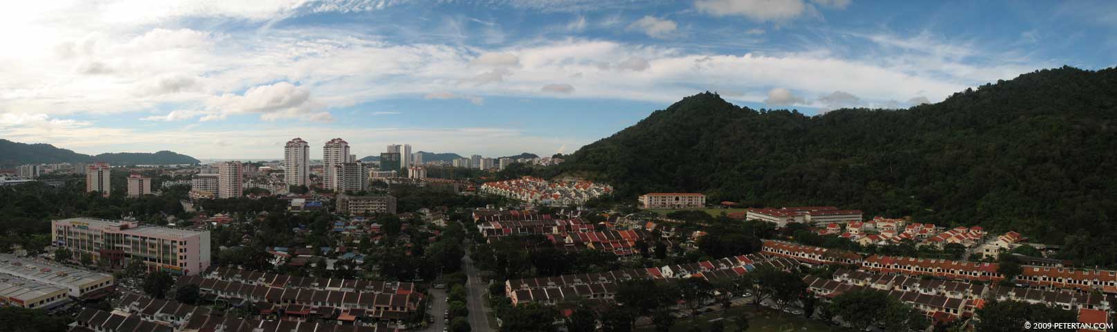Panoramic view of Taman Pekaka, Taman Lip Sin and Bukit Jambul