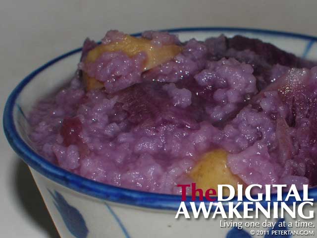 Purple sweet potato porridge
